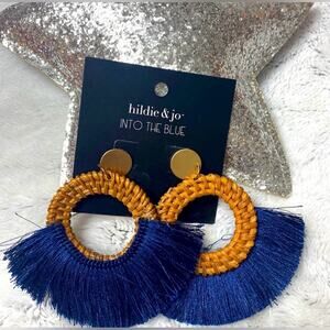 NWT Blue Fringe Fashion Earrings
